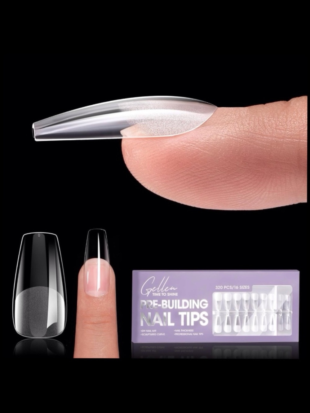 Gellen Tipex Instant Apex Medium Square Press On Nails